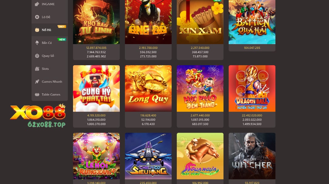 Game nổ hũ XO88 tỷ lệ ăn cao chơi là giàu